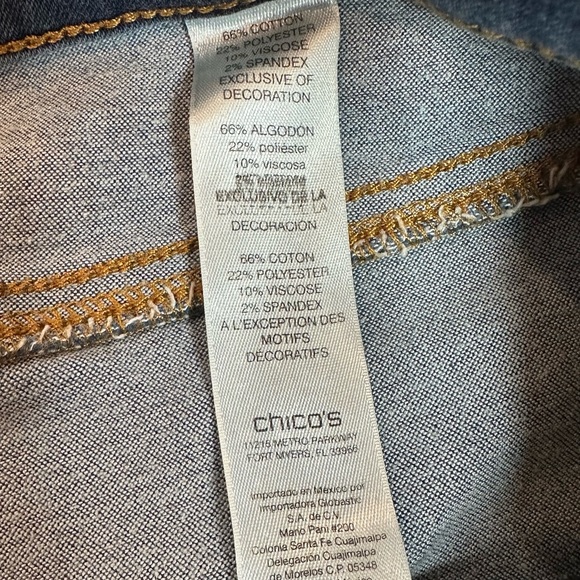 Chico’s sz 1 Platinum Jegging sz 12 Dark Wash High Rise Skinny Jean Pants Women - Picture 5 of 10